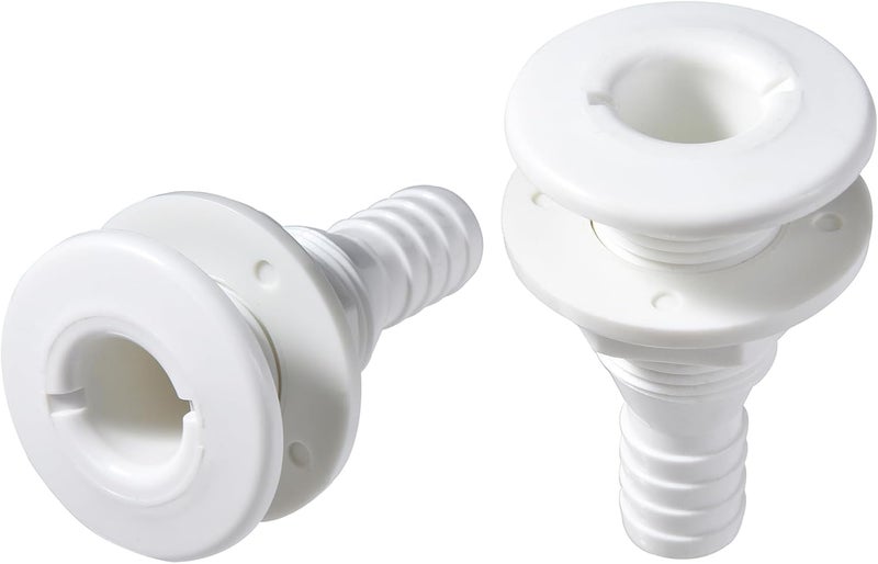 CROSSBODY 2 Pcs Thru Hull Fitting – Plastic Through Hull Connector, Straight Thru Hull Fittings for Boats, Bilge Pump Drain Vent Hose for Yacht, Sail, RV, and Truck - Image 2